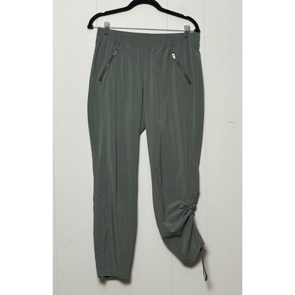 Athleta Womens La Viva Pants Sage Green Grey Joggers Stretch Hiking Travel Sz 10